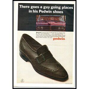 1968 Pontiac Firebird Pedwin Loafer Vintage Print Ad 70s Fashion Wall Art Photo